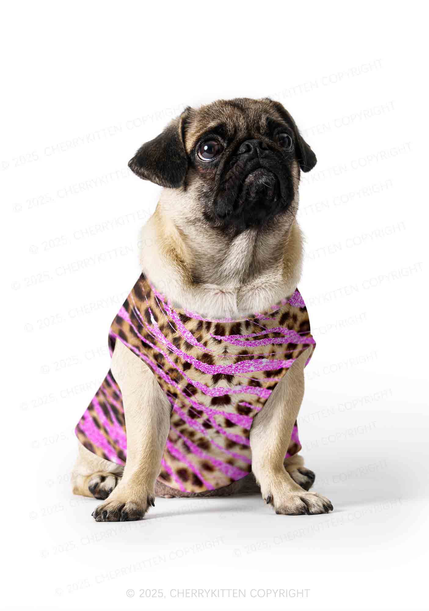 Sparkle Pink Leopard Y2K Pet Tank Top Cherrykitten