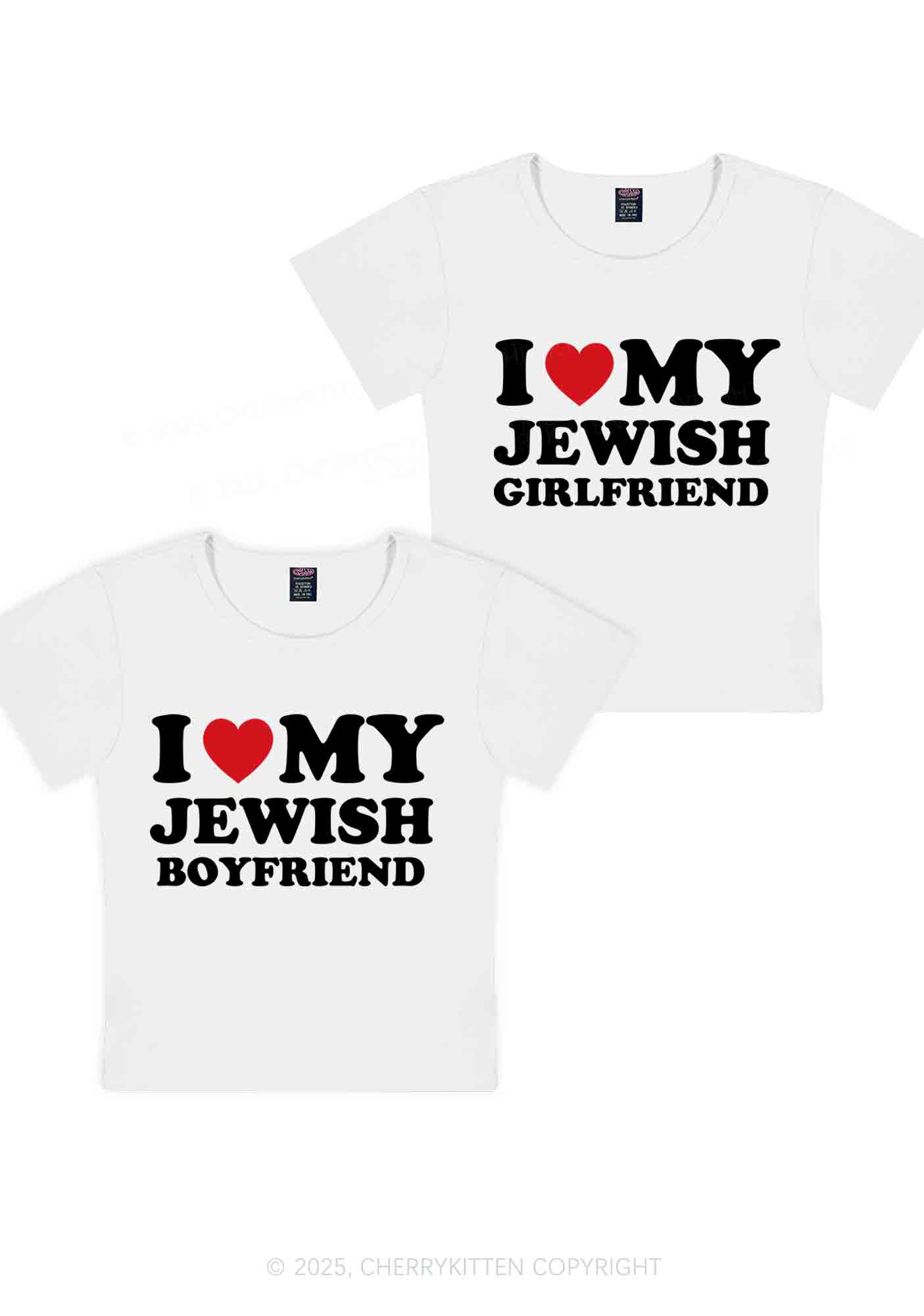 Custom I Love My Jewish GF BF Y2K Valentine's Day Baby Tee Cherrykitten