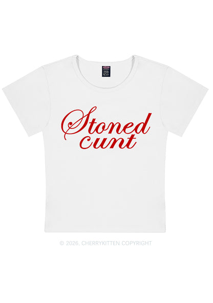 Stoned Cxxt Y2K Baby Tee Cherrykitten