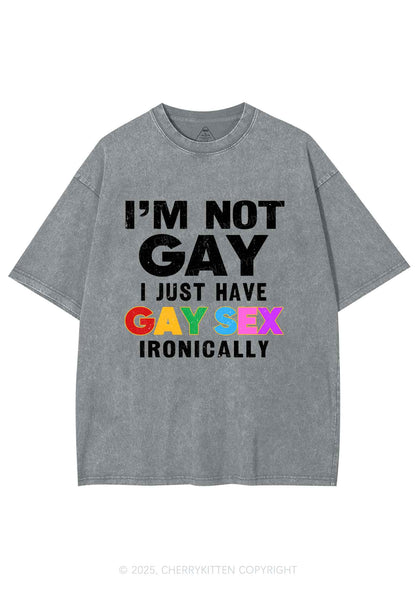 Gay Sx Ironically Pride Y2K Shirts Washed Tee Cherrykitten