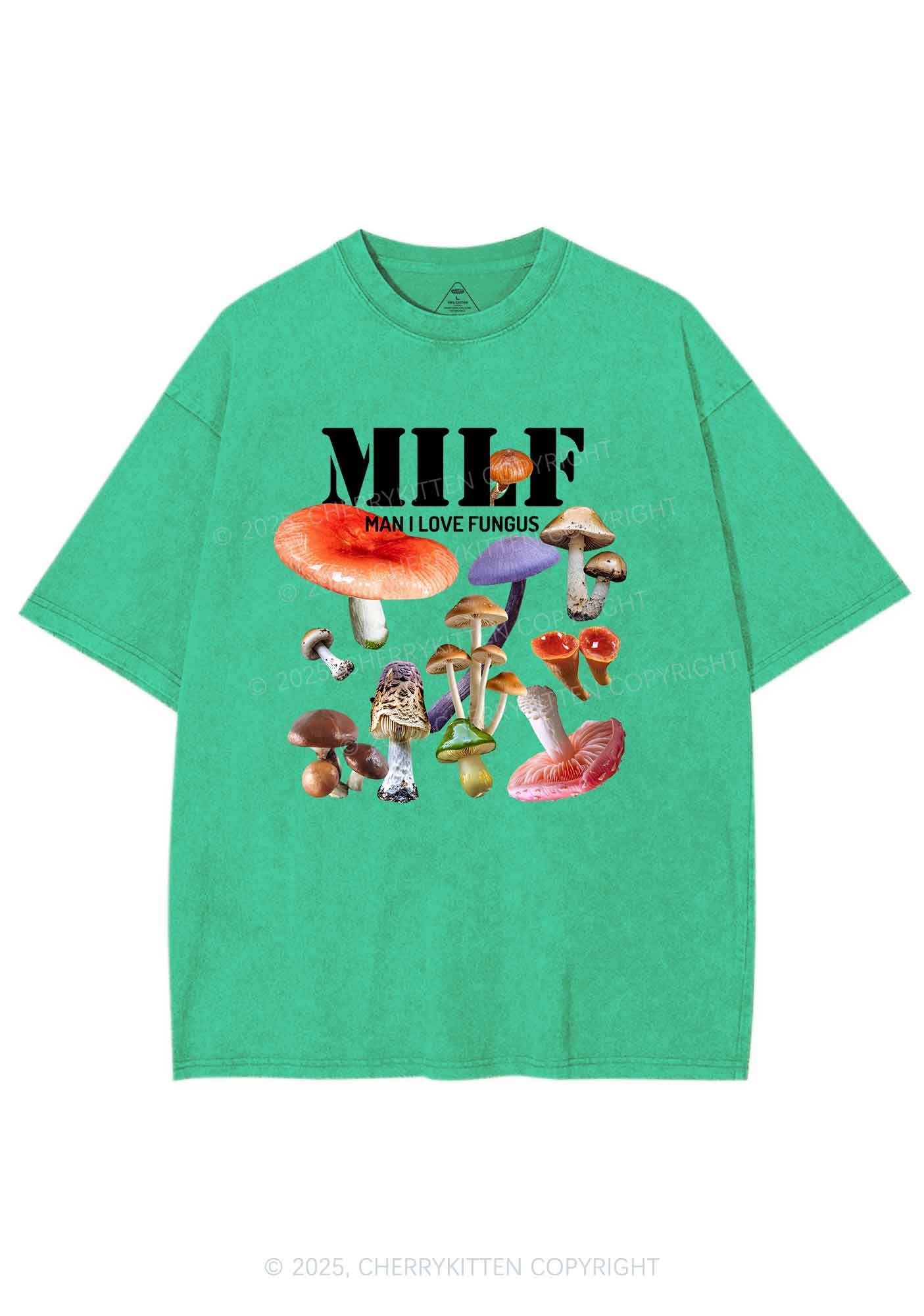 Man I Love Fungus Y2K Shirts Washed Tee Cherrykitten