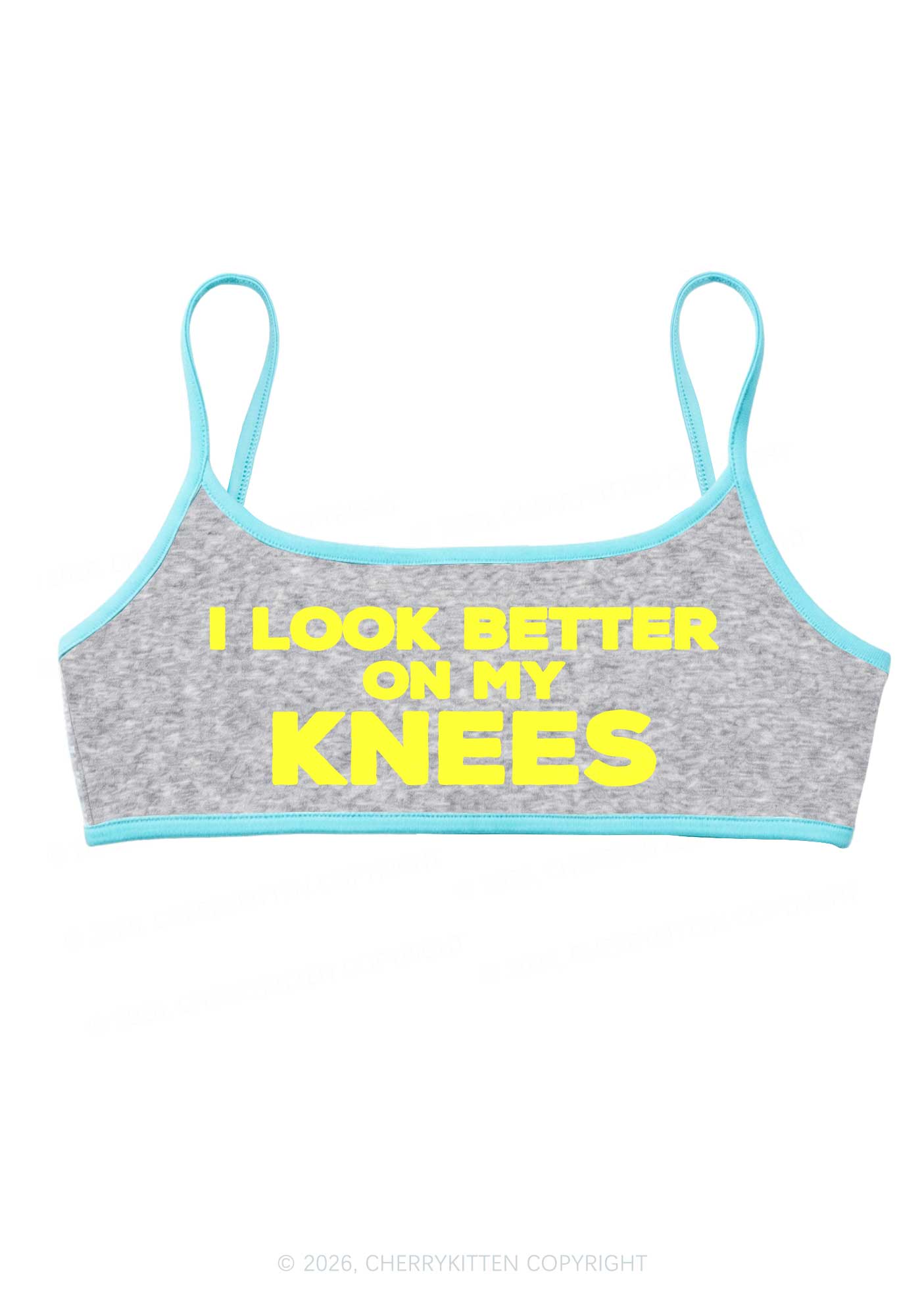 I Look Better On My Knees Y2K Super Crop Cami Cherrykitten