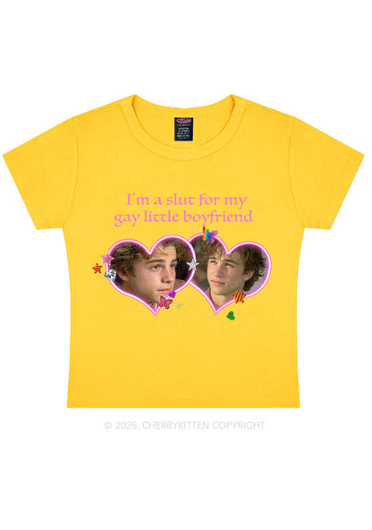 Custom Slxt Gay BF Photo Y2K Baby Tee Cherrykitten