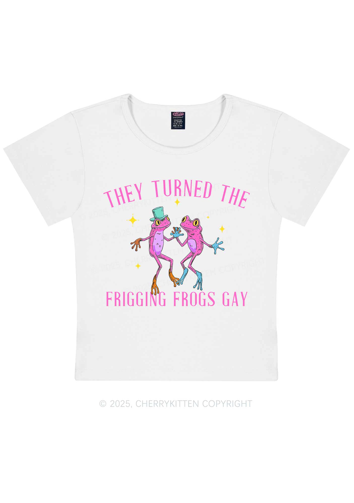Frogs Gay Pride Y2K Baby Tee Cherrykitten