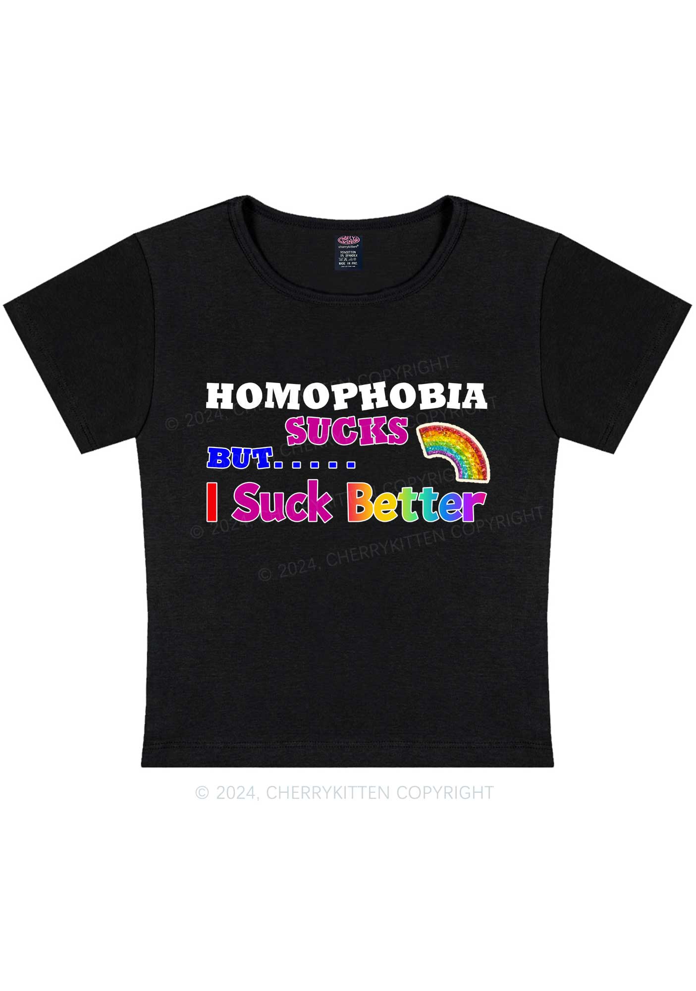 Homophobia Sucks Y2K Baby Tee Cherrykitten