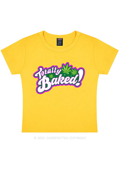 Totally Baked Y2K Baby Tee Cherrykitten