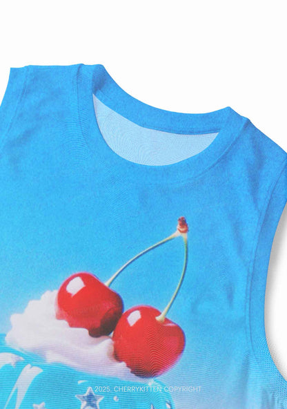 Cherry Jelly Y2K Mesh Muscle Tank Cherrykitten