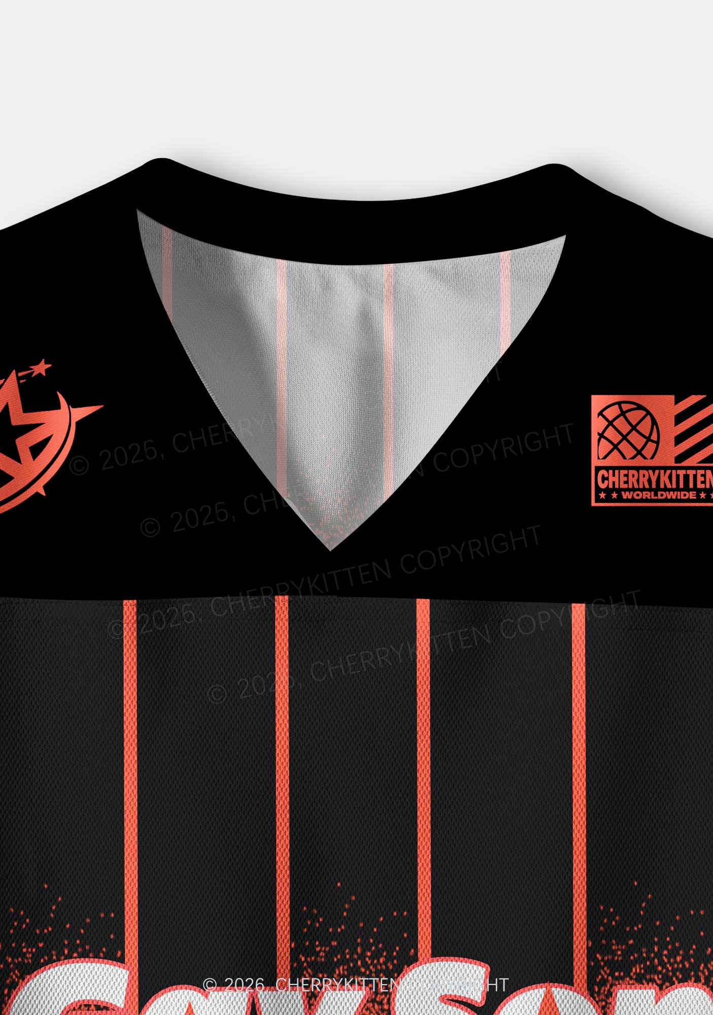 Orange Stripes Gay Son Pride Y2K Crop Sport Jersey Shirts Cherrykitten