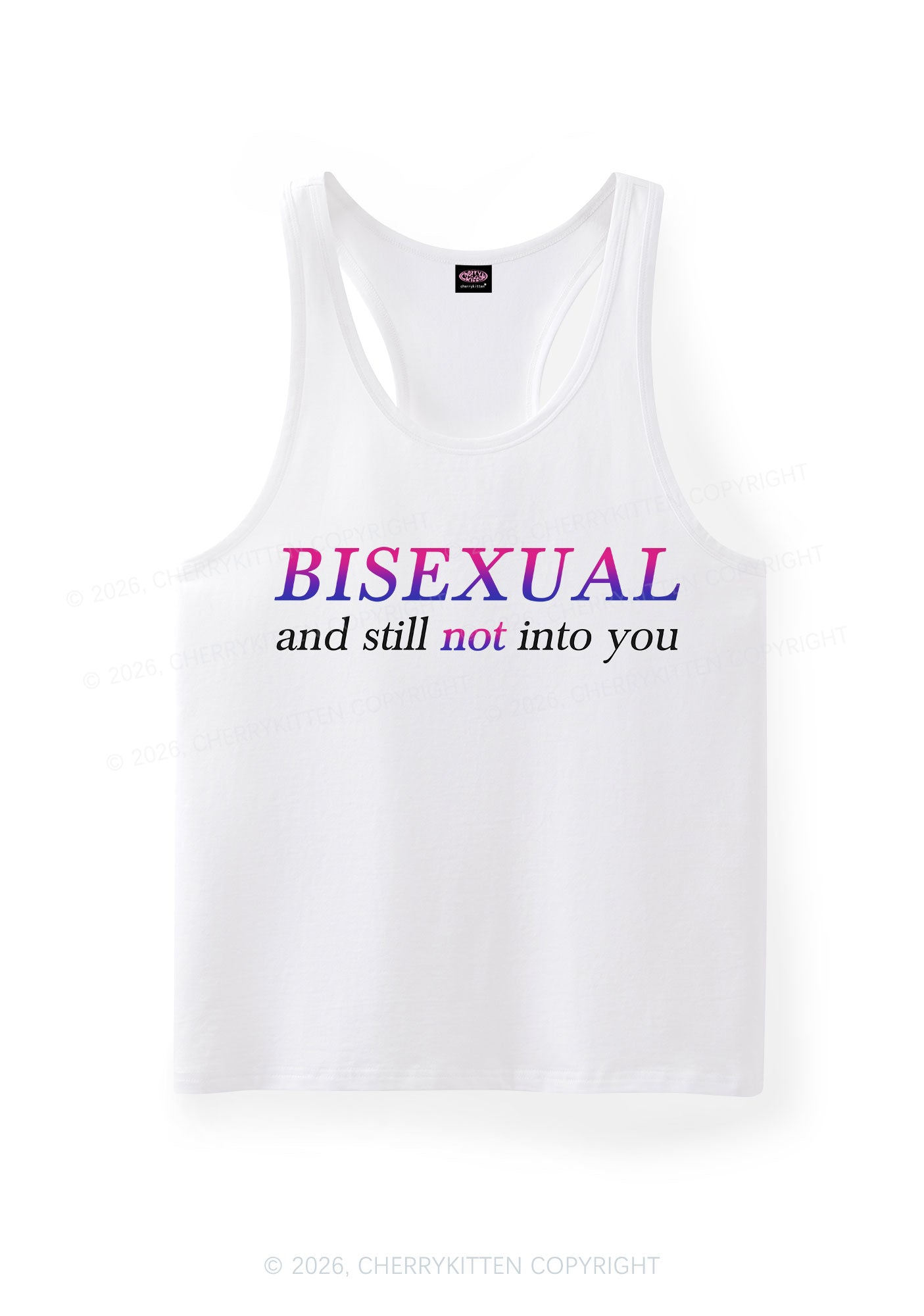 Bisexual And Still Not Into You Pride Y2K Men Racerback Tank Top Cherrykitten