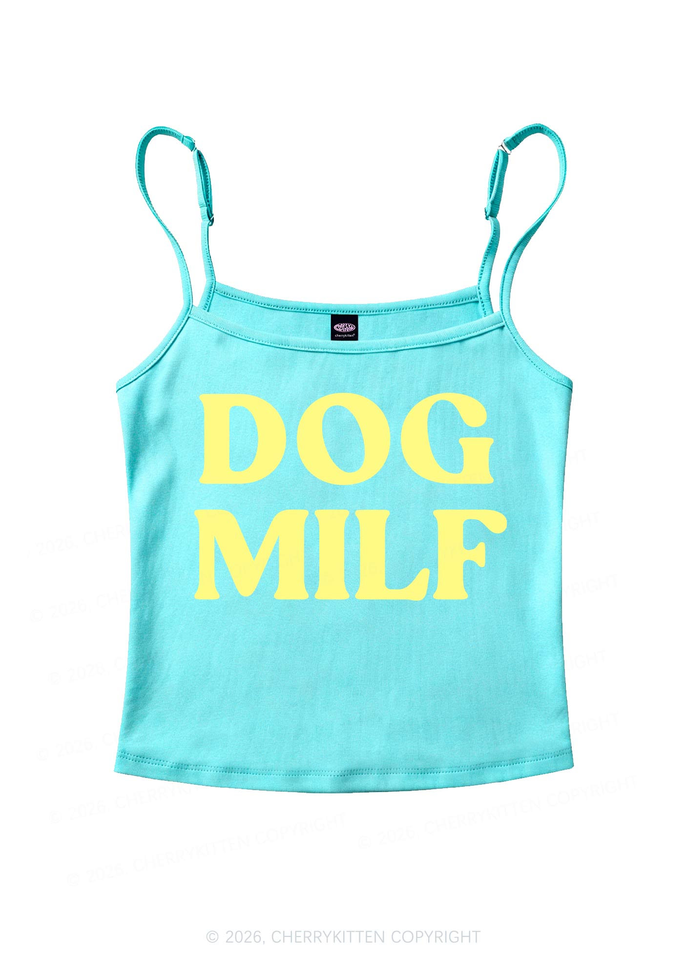 Pale Yellow Dog Mxxf Y2K Spaghetti Strap Cami Cherrykitten