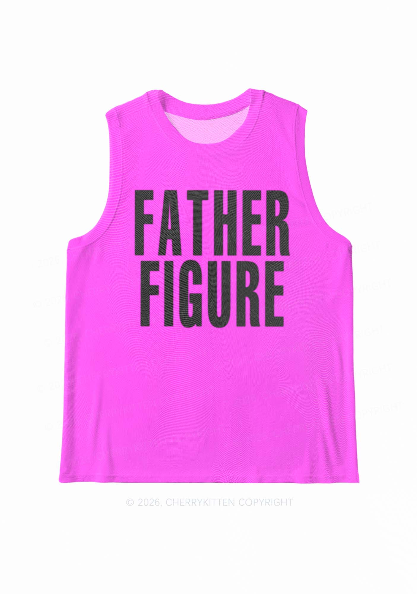 Hot Pink Father Figure Y2K Mesh Muscle Tank Cherrykitten