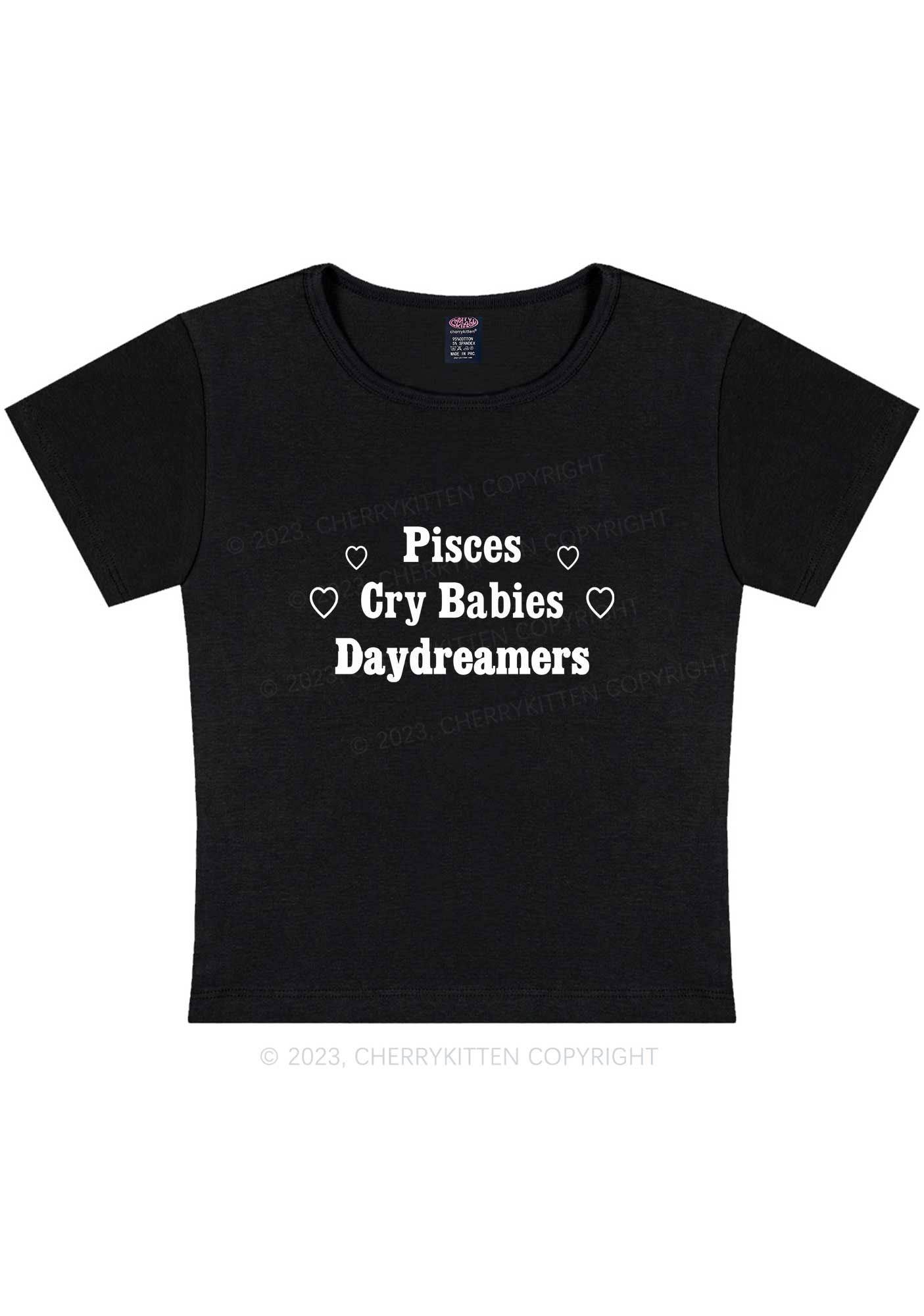 Curvy Pisces Cry Babies Daydreamers Y2K Baby Tee Cherrykitten