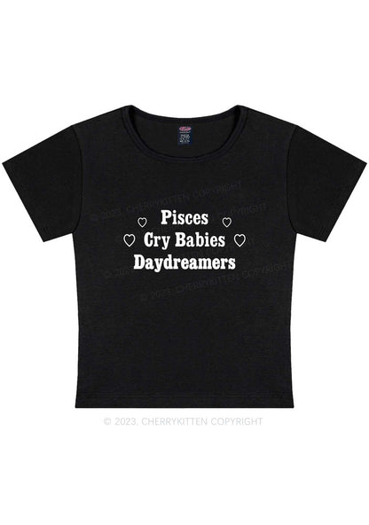 Curvy Pisces Cry Babies Daydreamers Y2K Baby Tee Cherrykitten