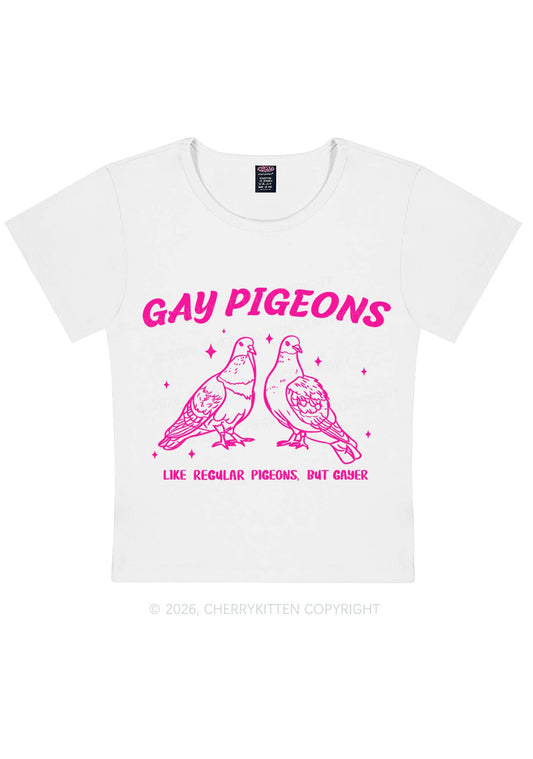 Gay Pigeons Pride Y2K Baby Tee Cherrykitten