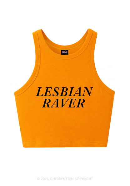 Lesbian Raver Pride Y2K Crop Tank Top Cherrykitten