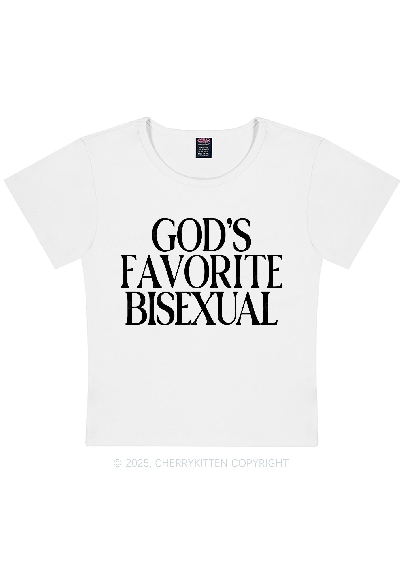 Gods Favorite Bisexual Pride Y2K Baby Tee Cherrykitten