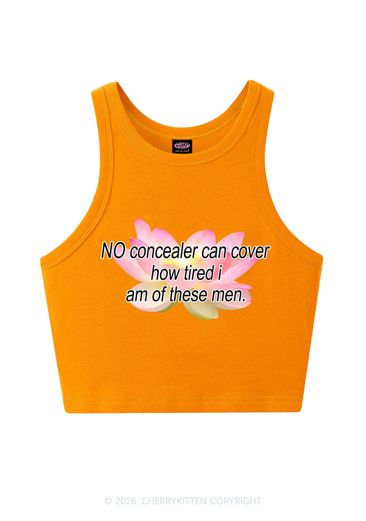 No Concealer Can Cover Men Y2K Crop Tank Top Cherrykitten