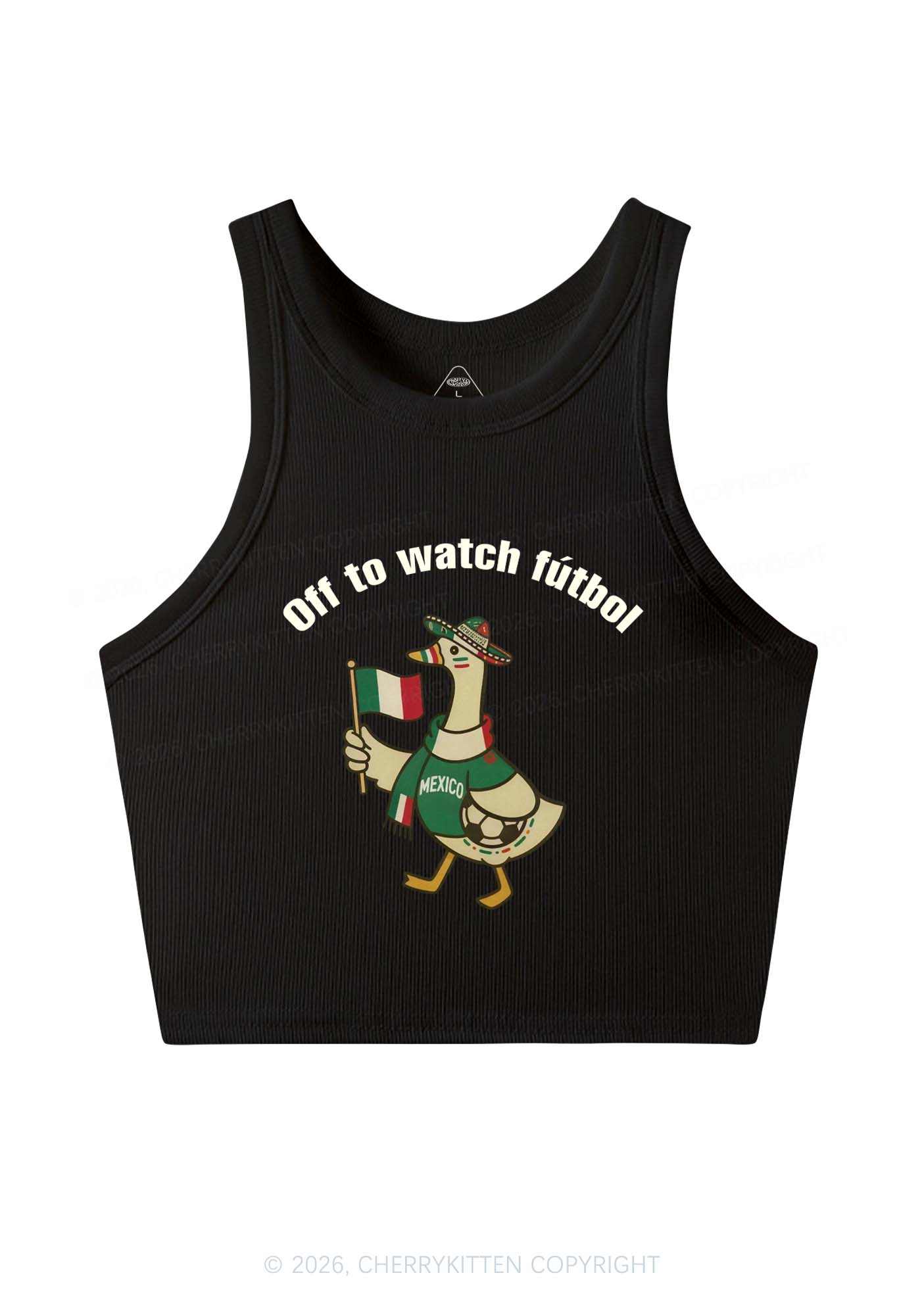 Off To Watch Futbol Goose Y2K Crop Tank Top Cherrykitten
