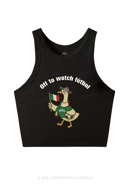 Off To Watch Futbol Goose Y2K Crop Tank Top Cherrykitten