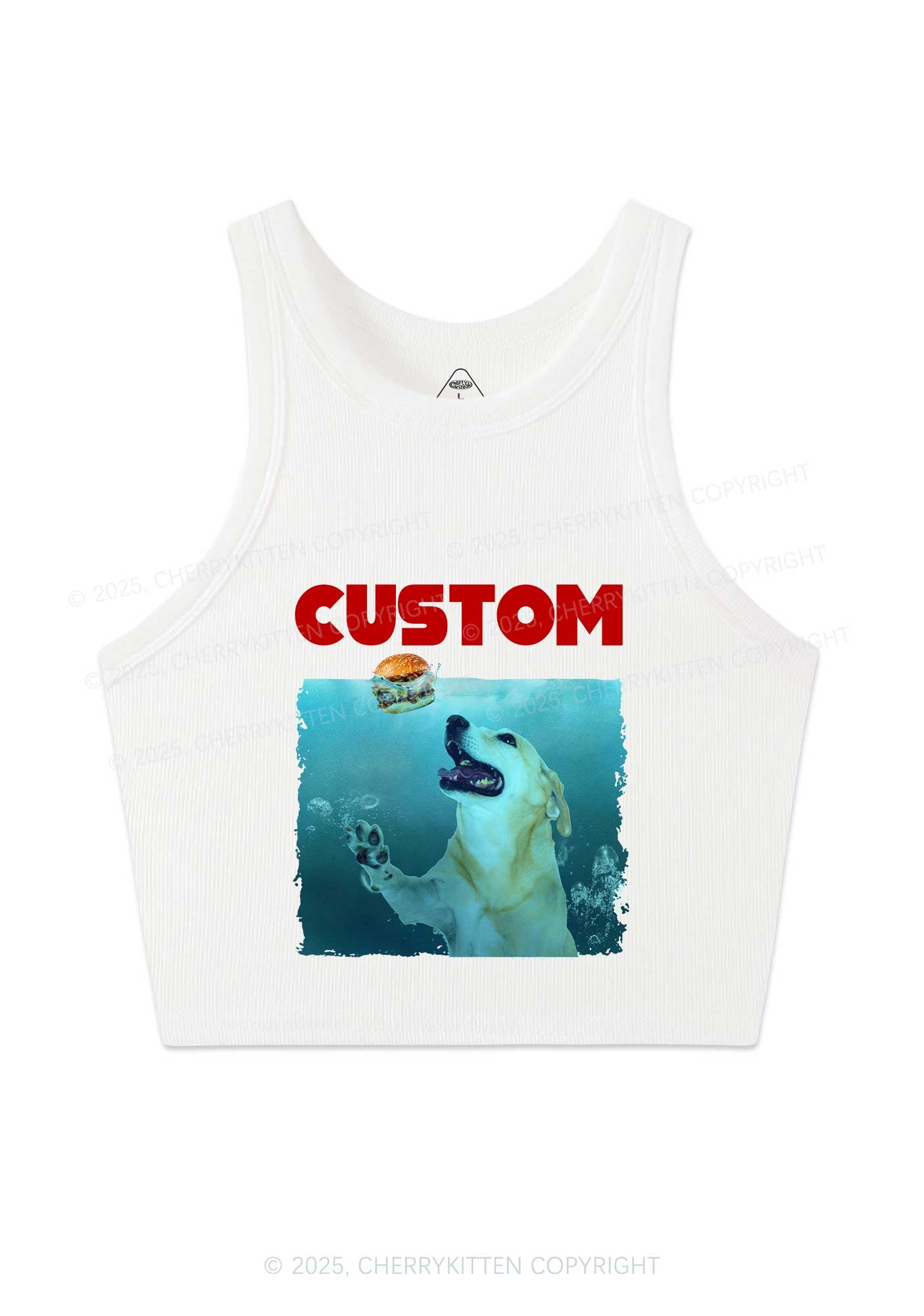 Custom Jowls Dog Y2K Crop Tank Top Cherrykitten