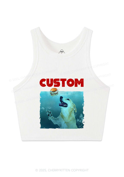 Custom Jowls Dog Y2K Crop Tank Top Cherrykitten