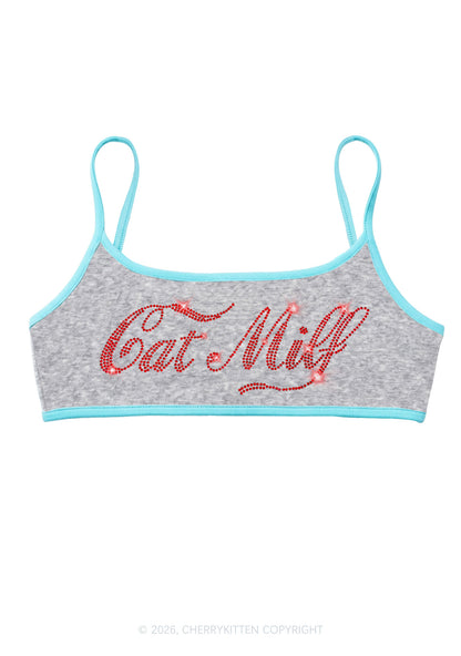 Rhinestone Cat Mxxf Y2K Super Crop Cami Cherrykitten