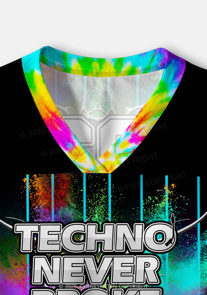 Techno Never Broke My Heart Y2K Crop Sport Jersey Shirts Cherrykitten
