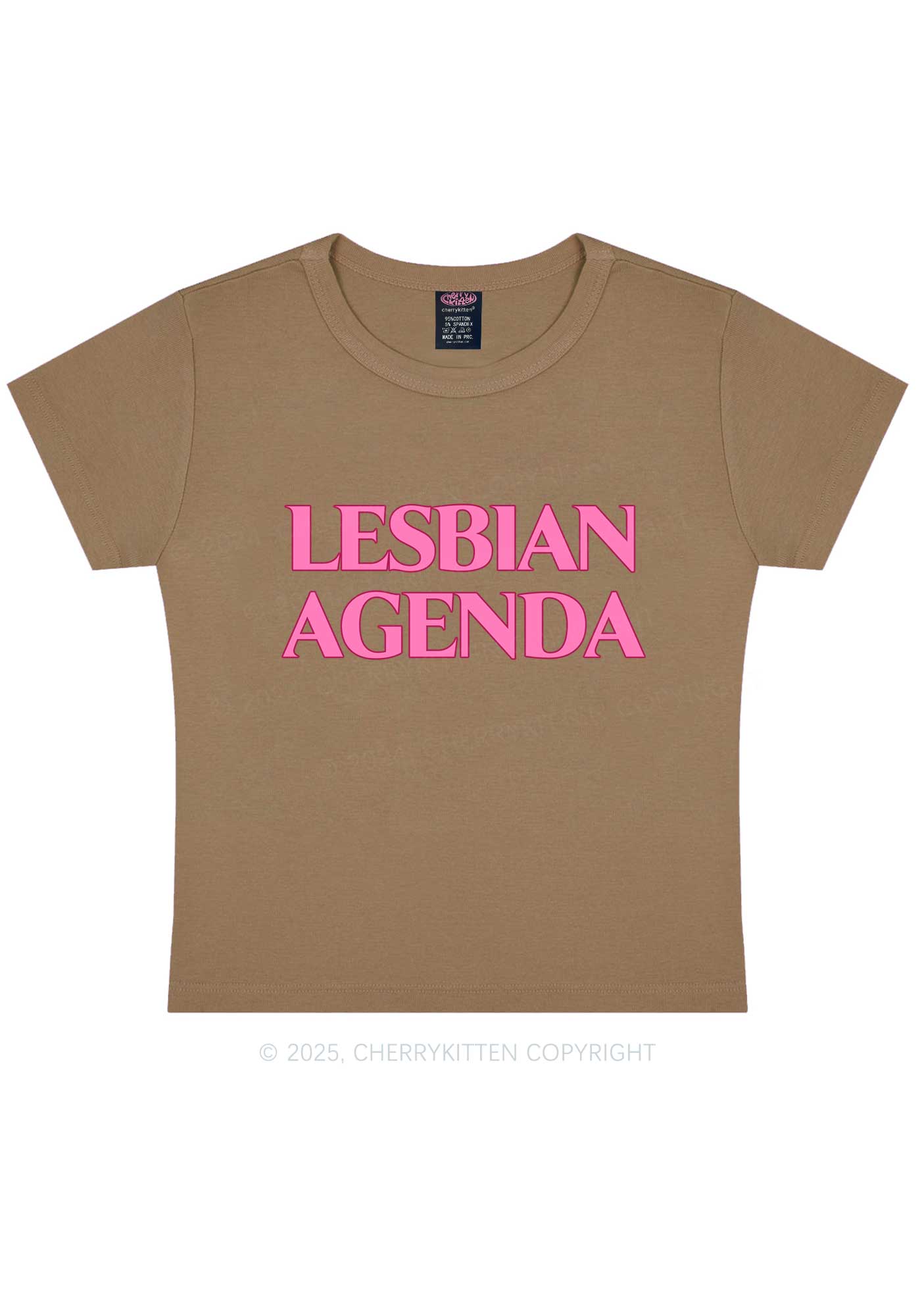 Lesbian Agenda Y2K Baby Tee Cherrykitten