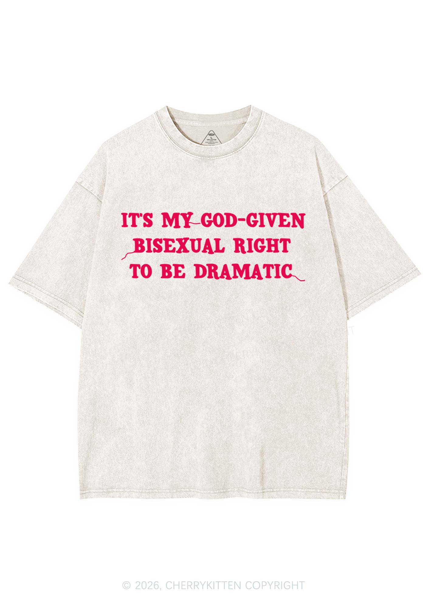 God Given Bisexual Right Pride Y2K Shirts Washed Tee Cherrykitten