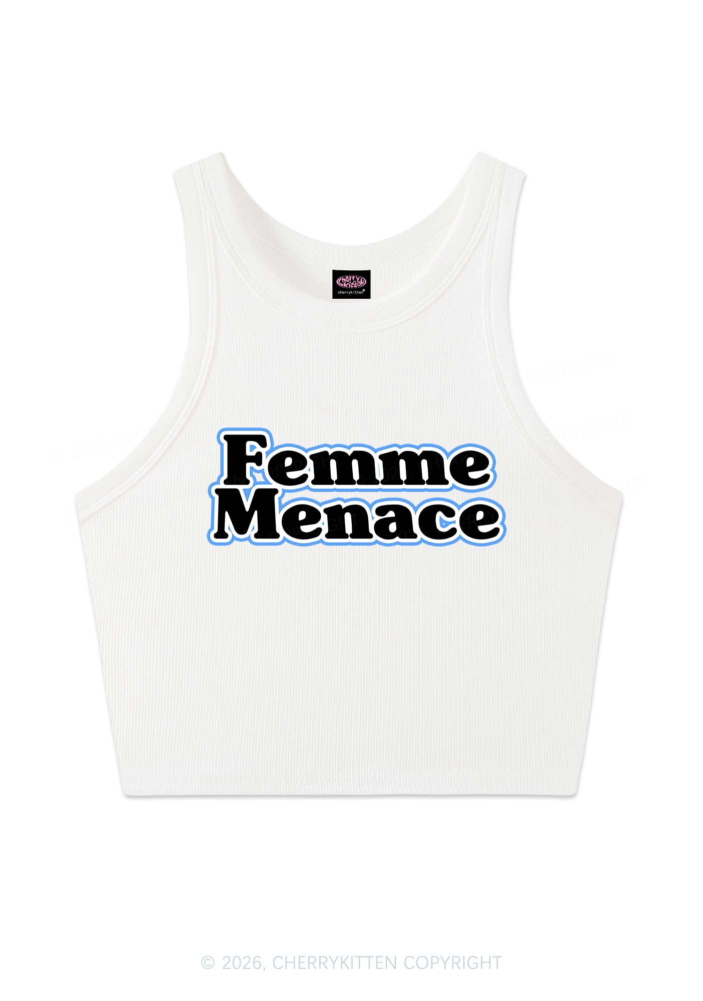 Femme Menace Pride Y2K Crop Tank Top Cherrykitten