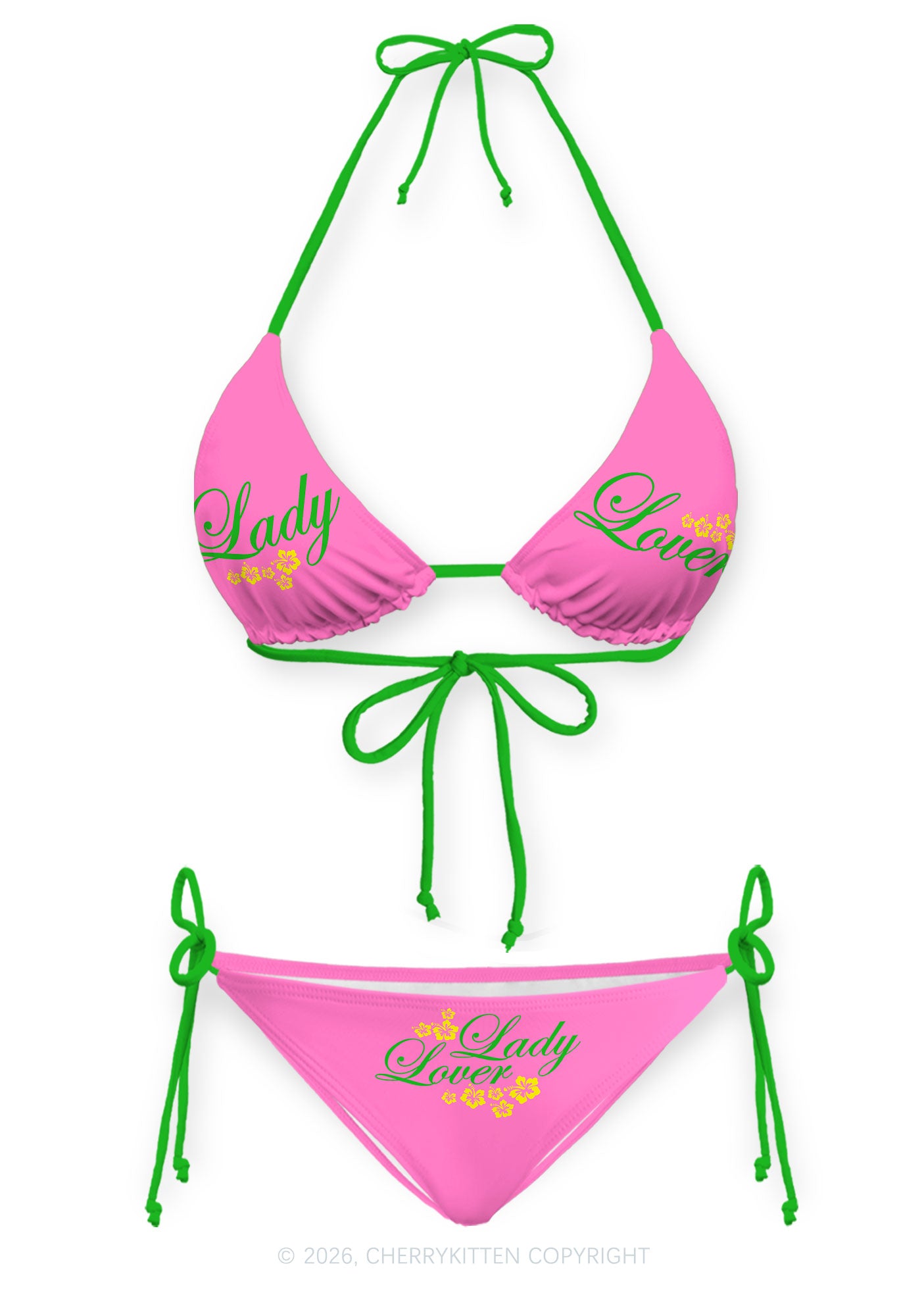 Lady Lover Floral Pride Y2K Print Bikini Set Cherrykitten