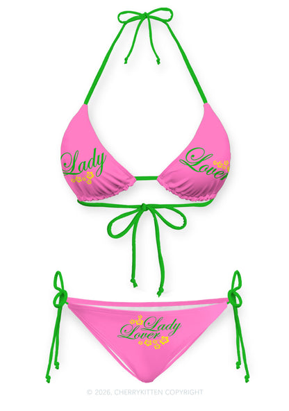 Lady Lover Floral Pride Y2K Print Bikini Set Cherrykitten