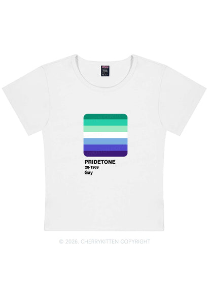 Pridetone Gay Pride Y2K Baby Tee Cherrykitten