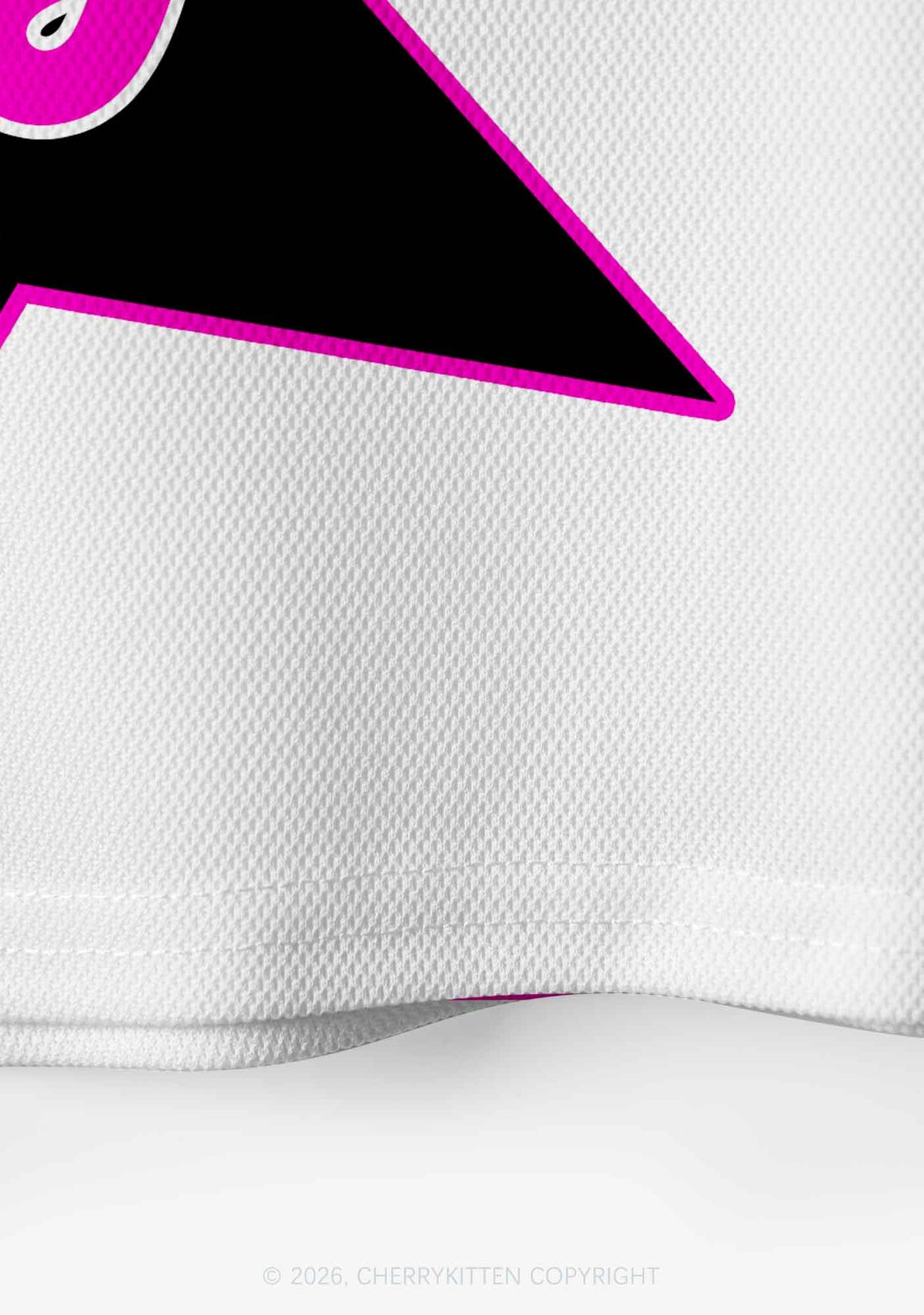 White Stargirl Y2K Crop Sport Jersey Shirts Cherrykitten