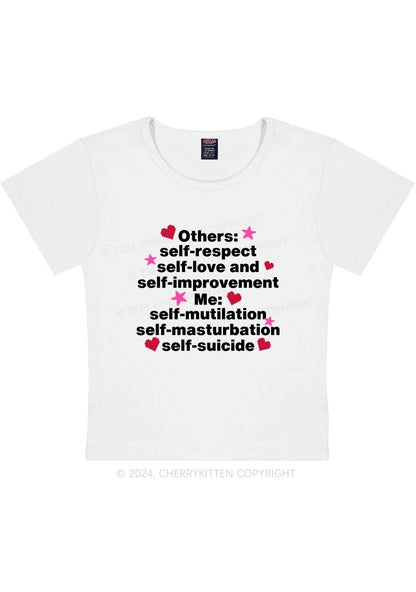 Curvy Self Mutilation Y2K Baby Tee Cherrykitten
