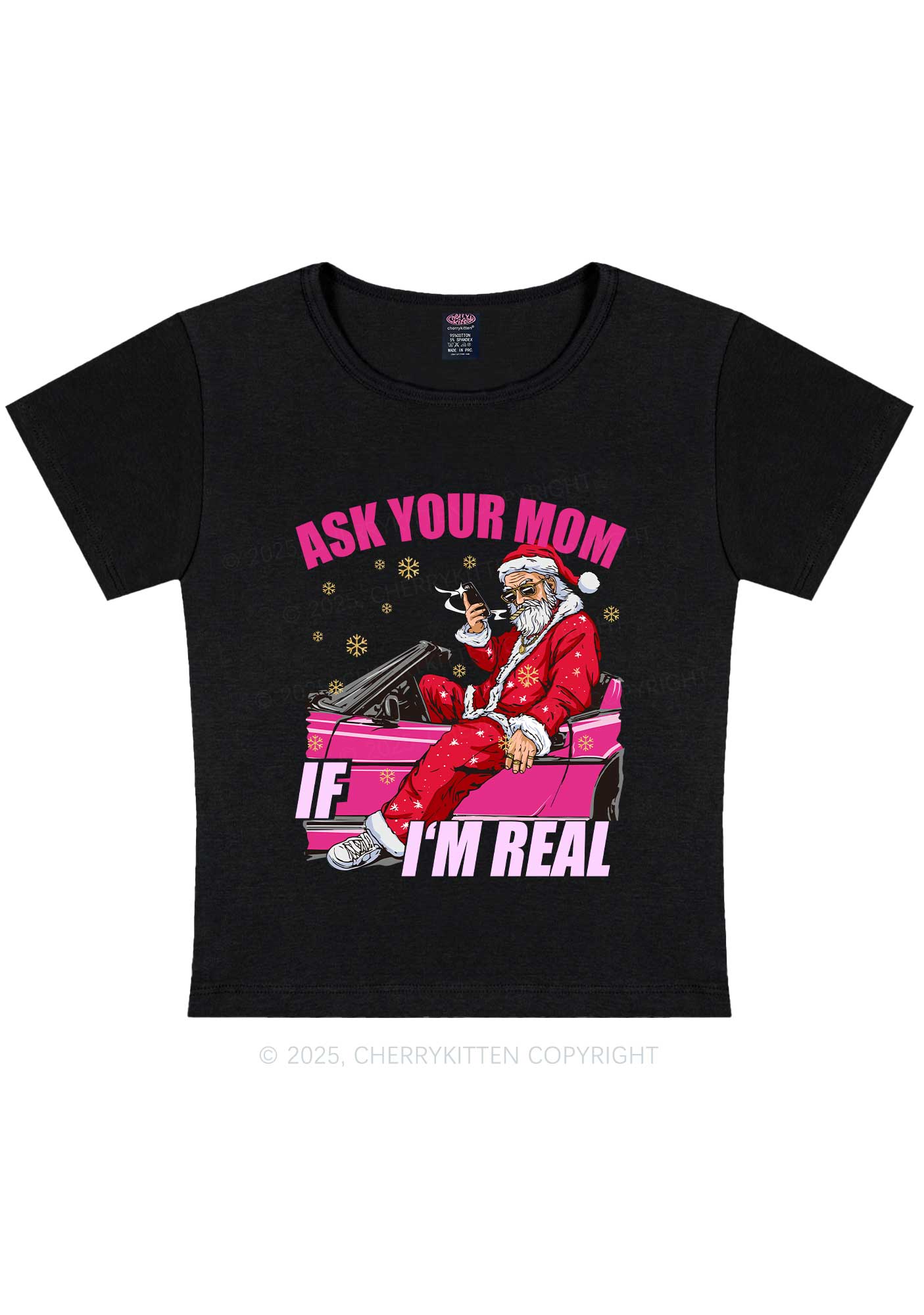 Christmas Ask Your Mom Y2K Baby Tee Cherrykitten