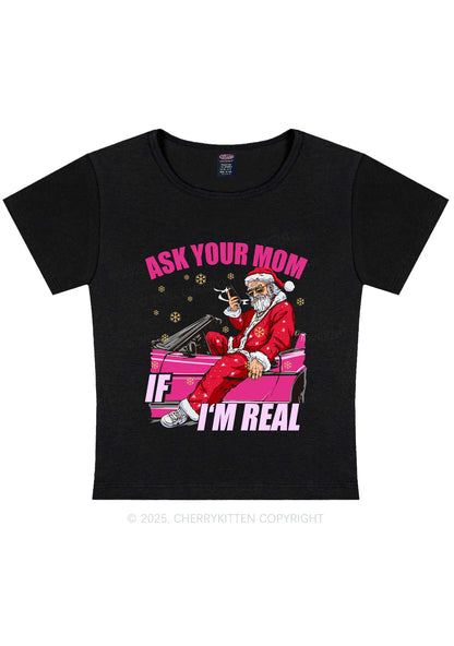 Christmas Ask Your Mom Y2K Baby Tee Cherrykitten