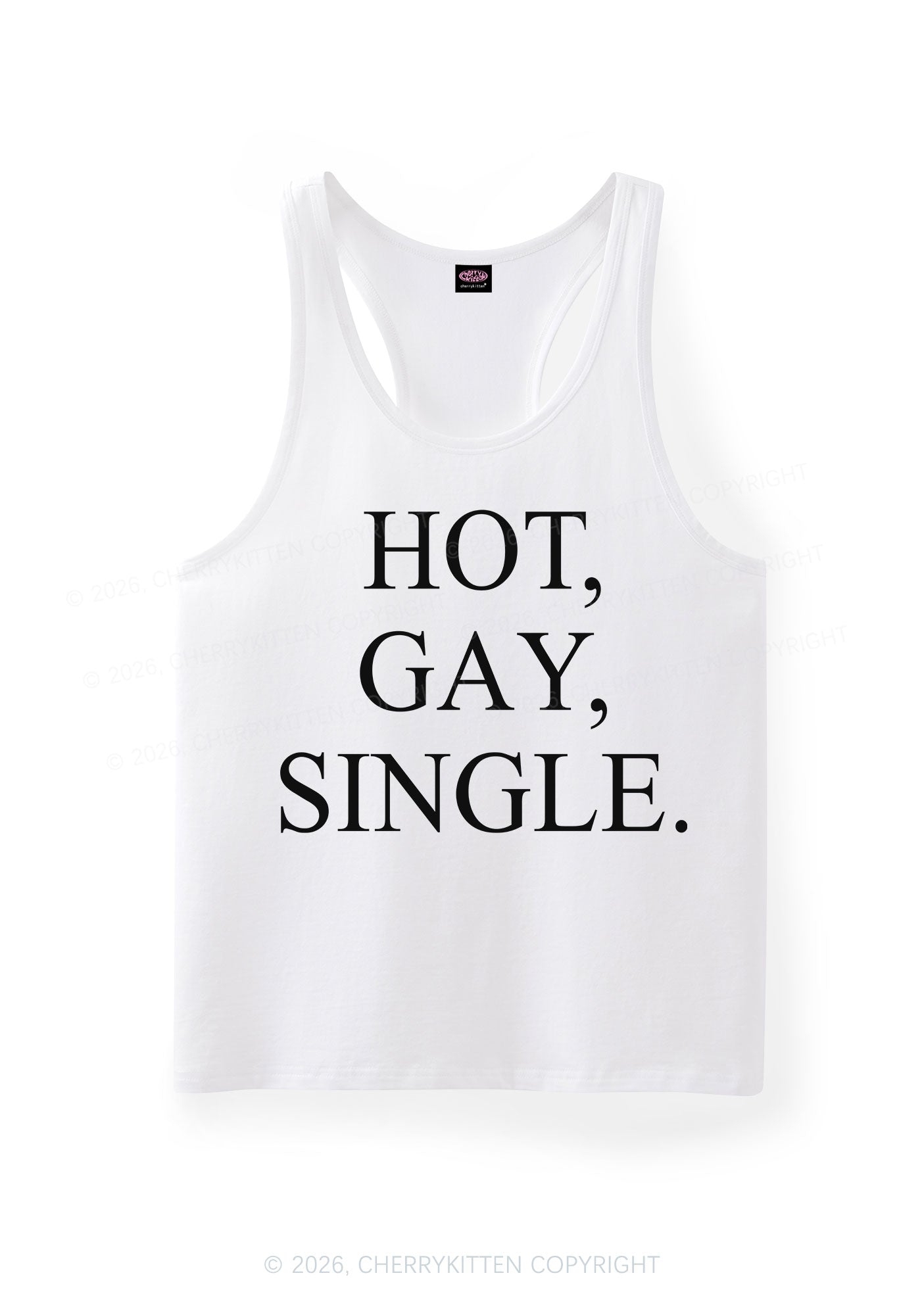 Hot Gay Single Pride Y2K Men Racerback Tank Top Cherrykitten