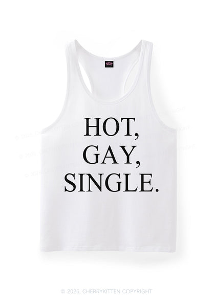Hot Gay Single Pride Y2K Men Racerback Tank Top Cherrykitten