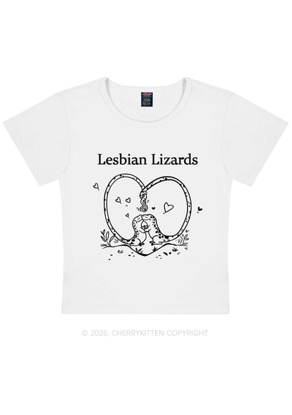 Lesbian Lizards Y2K Baby Tee Cherrykitten