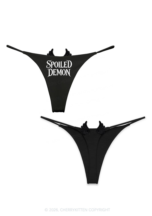 Halloween Spoiled Demon Y2K Goth Angel Wings Bikini String Thong Cherrykitten