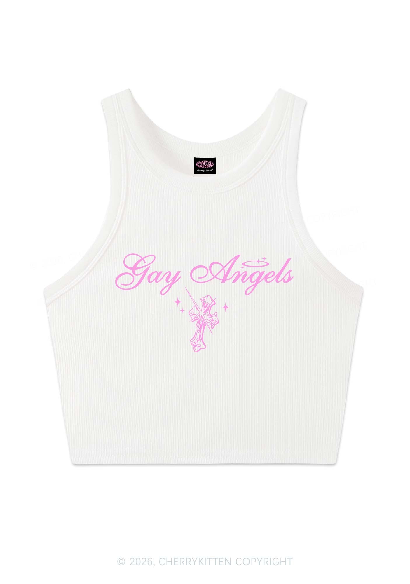 Gay Angels Pride Y2K Crop Tank Top Cherrykitten