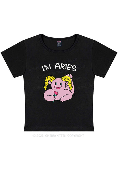 Curvy I'm Aries Y2K Baby Tee Cherrykitten