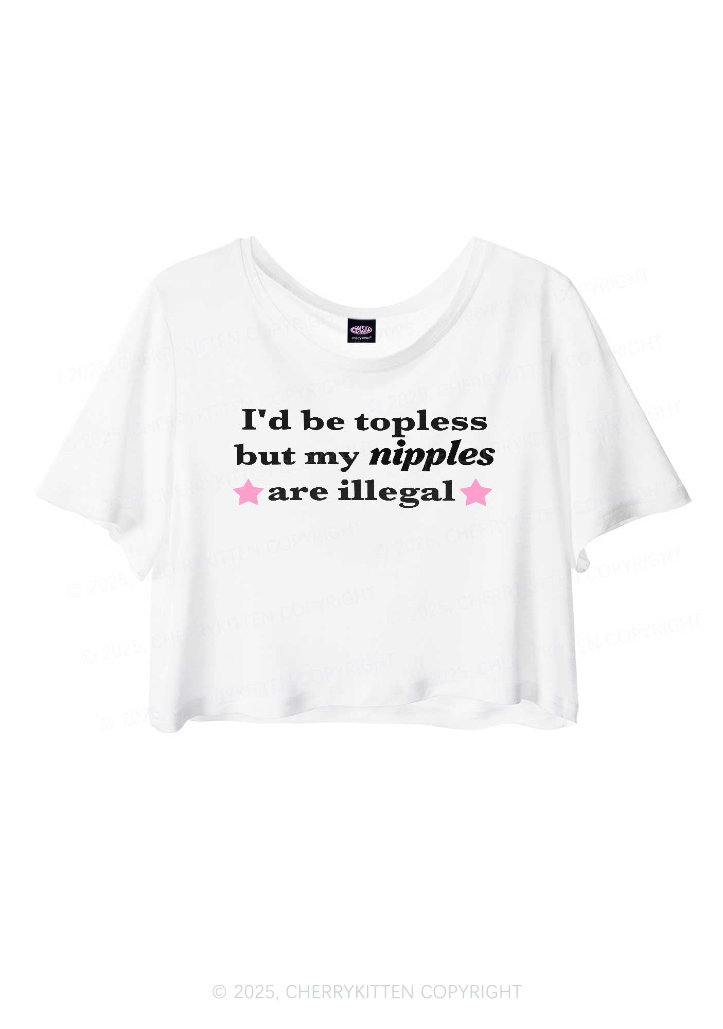 Nixxles Are Illegal Y2K Sheer Crop Tee Cherrykitten