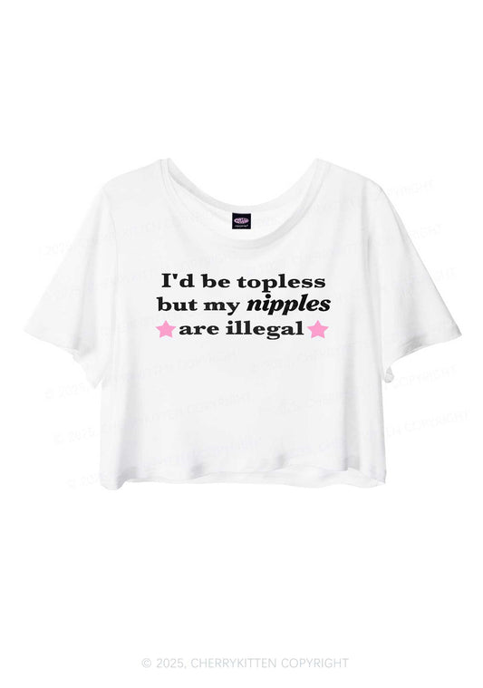 Nixxles Are Illegal Y2K Sheer Crop Tee Cherrykitten