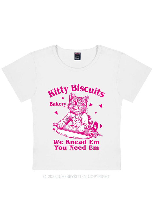 Kitten Biscuits Bakery Valentine's Day Y2K Baby Tee Cherrykitten