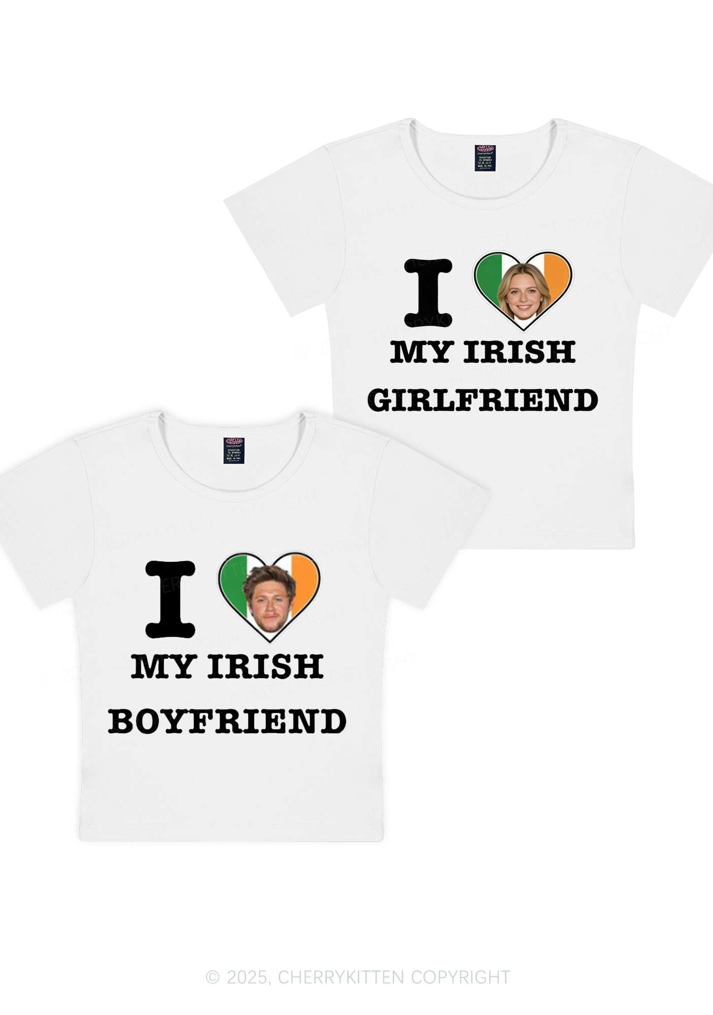 Custom My Irish BF GF Y2K Valentine's Day Baby Tee Cherrykitten