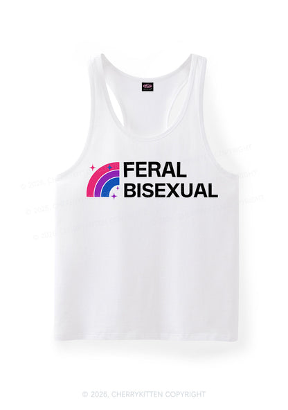 Feral Bisexual Pride Y2K Men Racerback Tank Top Cherrykitten