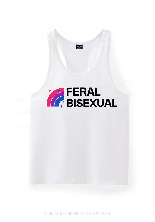 Feral Bisexual Pride Y2K Men Racerback Tank Top Cherrykitten