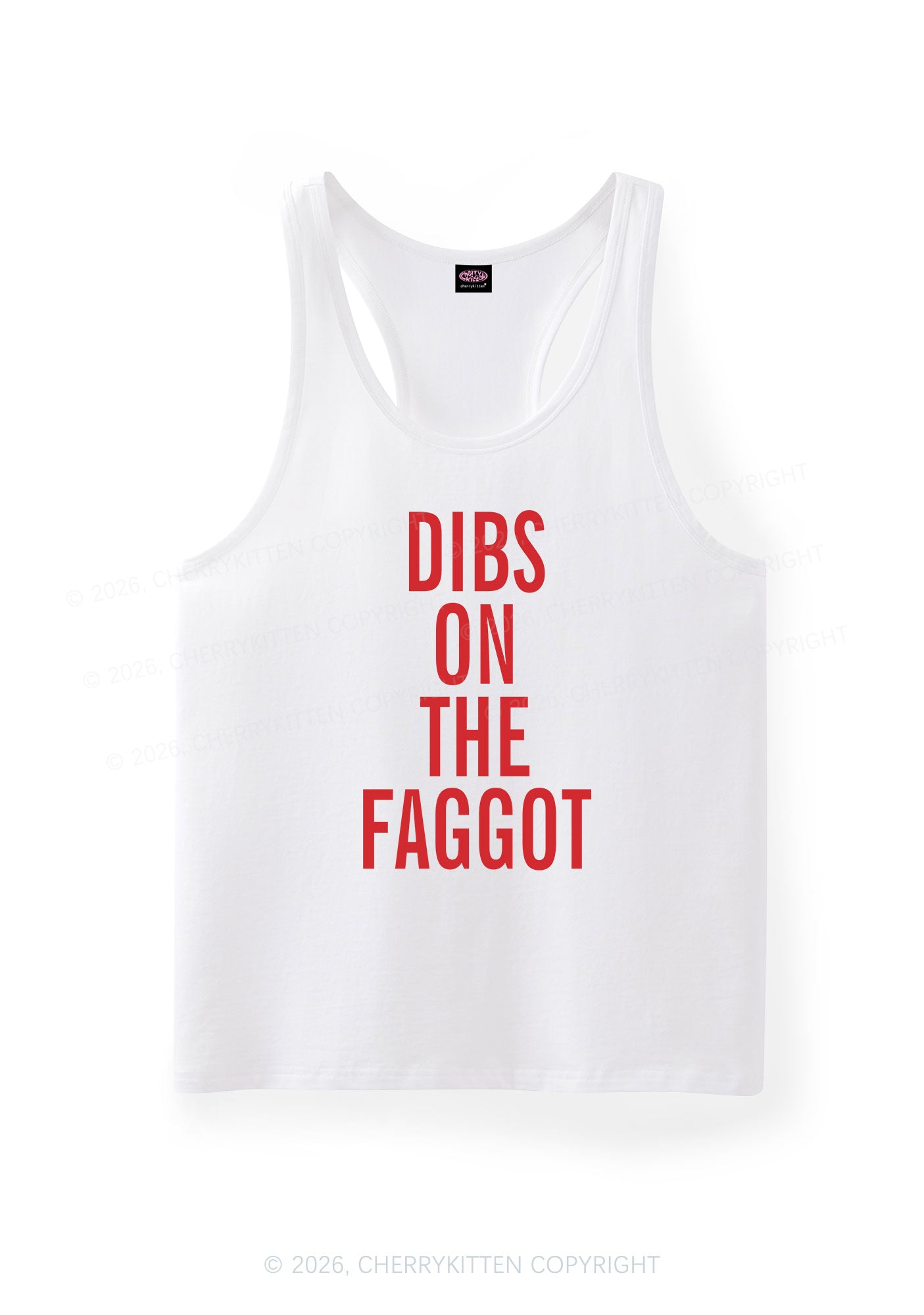 Dibs On The Faggot Pride Y2K Men Racerback Tank Top Cherrykitten